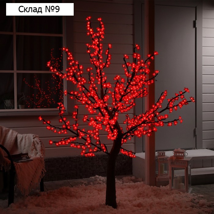 Светодиодное дерево «Сакура» 1.8 м, 768 LED, постоянное свечение, 220 В, свечение красное