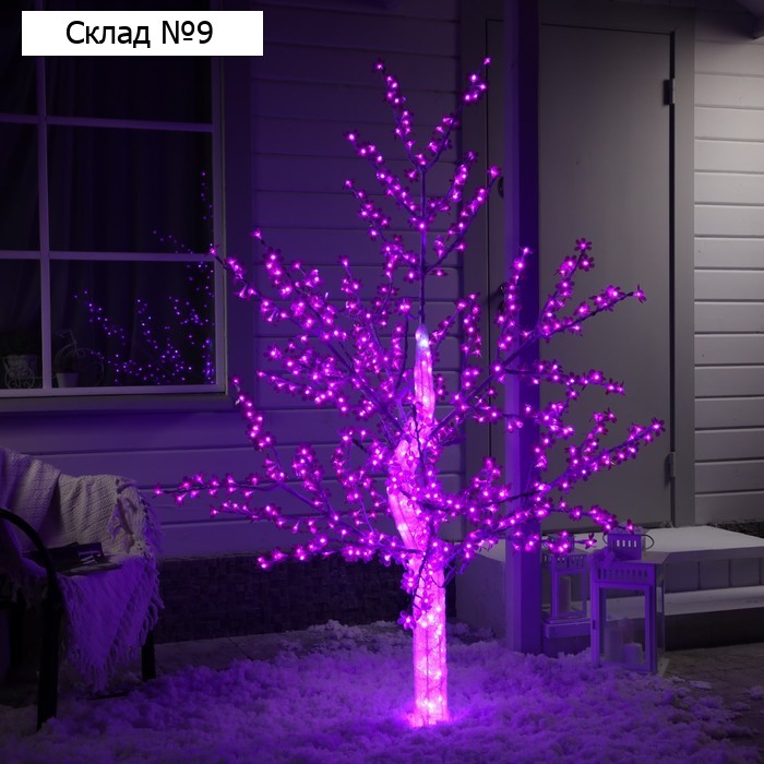 Светодиодное дерево «Акриловое» 1.8 м, 768 LED, постоянное свечение, 220 В, свечение фиолетовое
