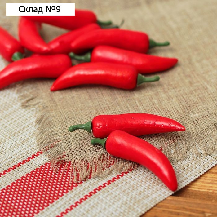 Муляж перец красный 1,5х5 см (набор 10 шт)