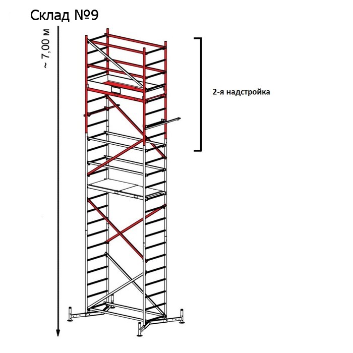Подмости передвижные KRAUSE MONTO CLIMTEC, 2-я надстройка (БЕЗ ОСНОВЫ)