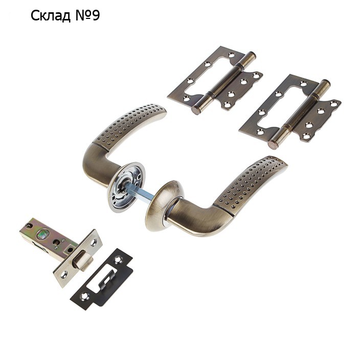 Комплект для двери «Фабрика Замков» SET 04-C 100 2H AB, цвет старая бронза