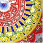 Ляган Риштанская Керамика "Цветы", 42 см, красный, рифлённый