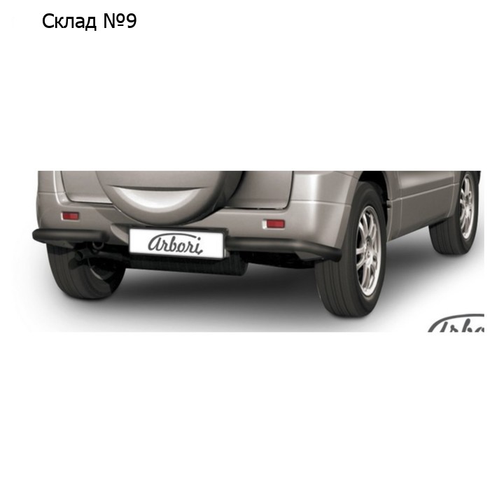 Защита заднего бампера "уголки" Arbori d57 черные SUZUKI GRAND VITARA 2005-2008