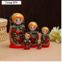 Матрёшка «Снегири в рябине», чёрный платок, 5 кукольная, 15 -18 см
