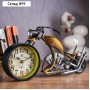 Часы настольные фигурные «Ретро мотоцикл», плавный ход, d-9.5 см, 18×31 см