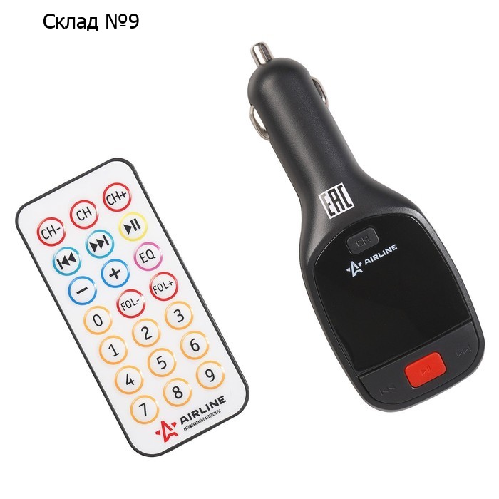 FM - трансмиттер Airline, LCD, USB. MicroSD. ПДУ AFM-L-01