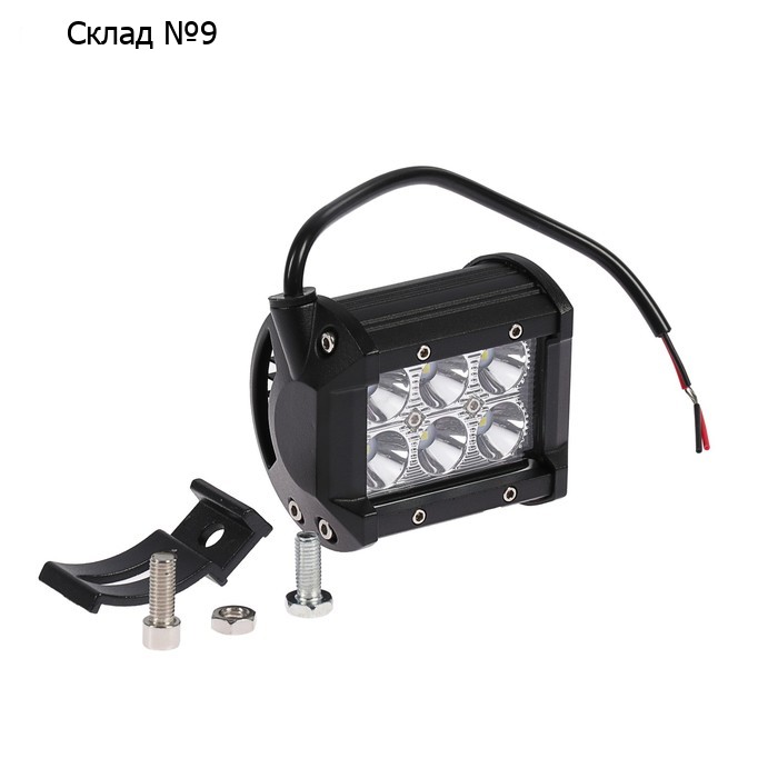 Противотуманная фара 6 LED, IP67, 18 Вт, 6000К, 12-24 В, направленный свет