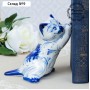 Сувенир гжель «Кошка Дарси в стойке», бело-синий,керамика, 15 см,