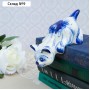 Сувенир гжель «Кошка Соня свисающая», бело-синий,керамика, 8 см,