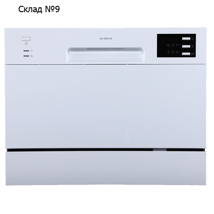 Посудомоечная машина Midea MCFD55320W, класс А+, 6 комплектов, 6 программ, белая