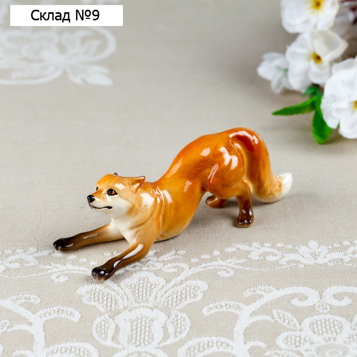 Фигурка фарфор «Лиса-плутовка», 14×5×5 см, МИКС