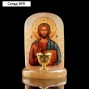 Икона «Иисус Господь Вседержитель», с подсвечником, селенит