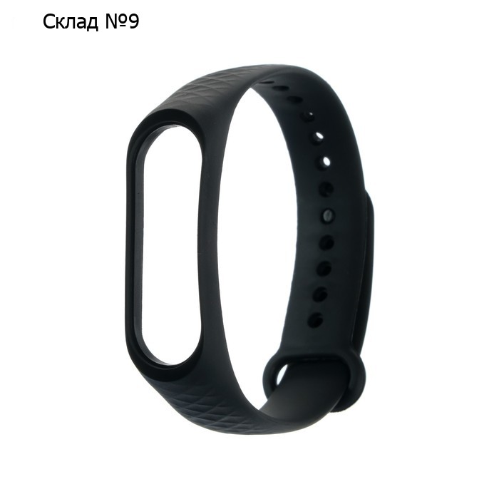 Ремешок для фитнес-браслета Mi Band 3/4 Luazon, ребристый, черный