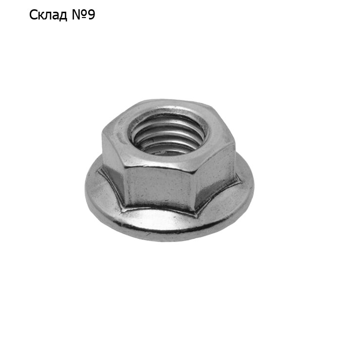 Гайка Steelrex, с фланцем, DIN6923, оцинкованная, М5, 1000 шт