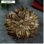 Подставка конфетница "Пара ежей на тарелке из листьев" золото, 24х24х6,5см
