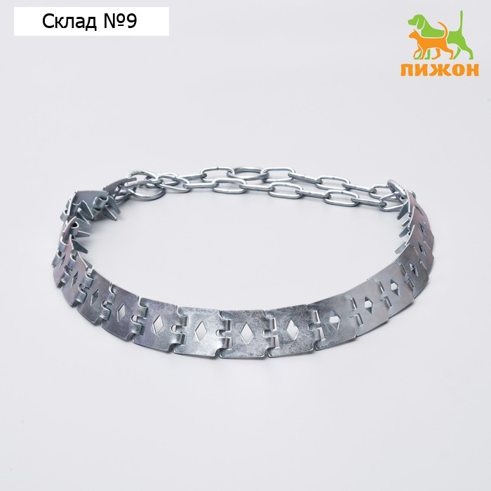 Ошейник строгий пластинчатый, цинк, 60 х 2,7 см