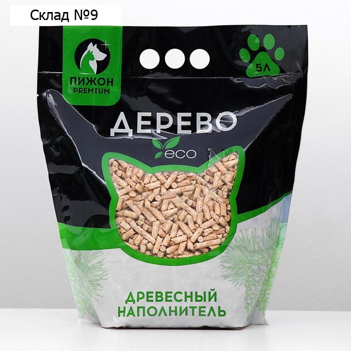 Наполнитель древесный «Пижон» Premium White, белые пеллеты, 5 л