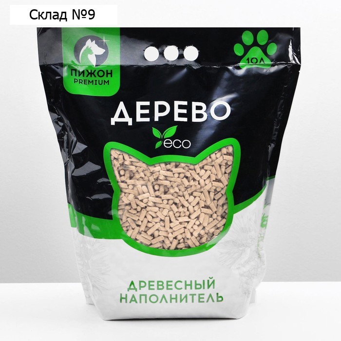 Наполнитель древесный «Пижон» Premium White, белые пеллеты, 10 л