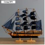 Корабль "Морской оркестр" трехмачтовый с синими парусами, 40*8*35см
