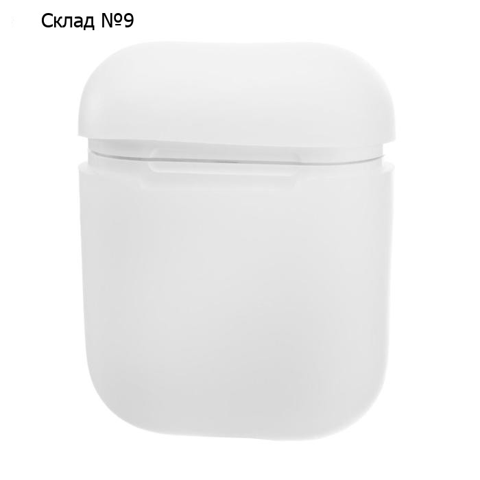 Чехол Luazon для футляра AirPods 1/2, мат. верха: силикон, 56х24х47 мм, люминесцентный белый