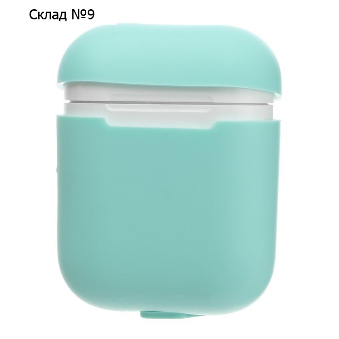 Чехол Luazon для футляра AirPods 1/2, мат. верха: силикон, 56х22х46 мм, голубой