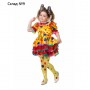 Карнавальный костюм «Хлопушка», сатин, платье, ободок, р. 32, рост 128 см