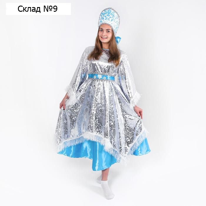 Карнавальный костюм «Зимушка», платье, кокошник, р. 50-52, рост 164-170 см