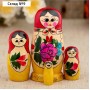 Матрёшка «Евдокия», красный платок, 4 кукольная, 9 см, ручная работа
