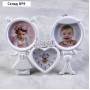 Часы - фоторамка настольные "Love" 33 х 25 см, плавный ход, фото d-13.5 см, часы d-13 см