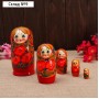 Матрёшка 5-ти кукольная "Галя" оранжевая , 14-15см, ручная роспись.