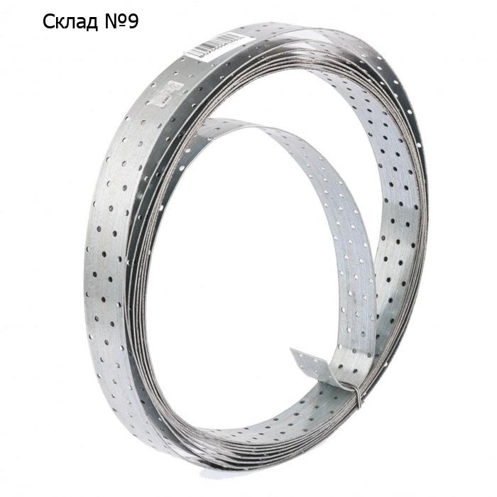 Лента перфорированная "Сибртех" монтажная, 2 мм, LM 5см х 10 м, отвер. 4,5–5 мм, цинк