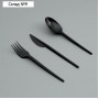 Набор одноразовой посуды "Вилка, ложка, нож" черный, 16,5 см