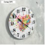 Часы настенные, интерьерные "Сердце из цветочков", бесшумные
