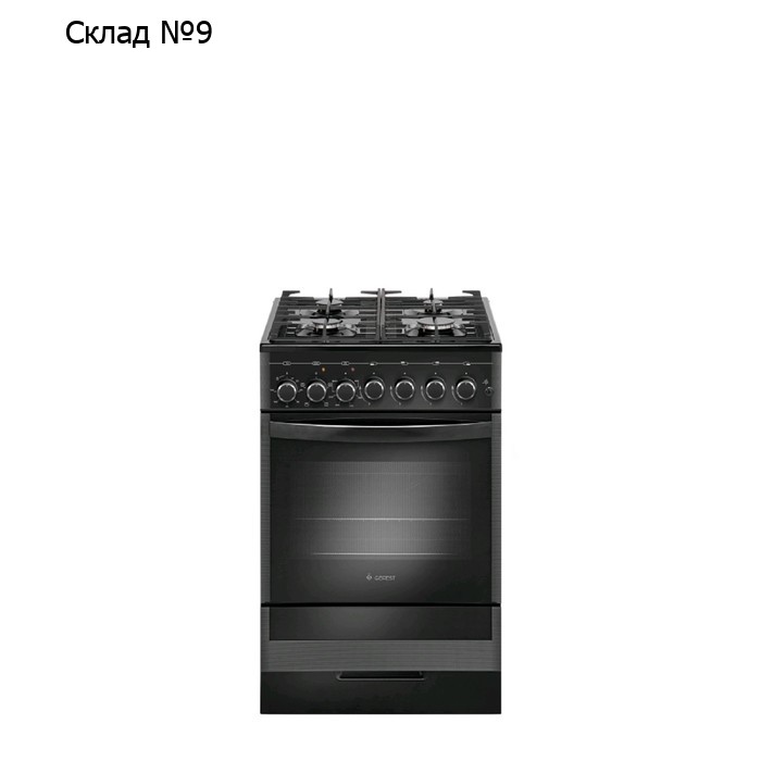 Плита Gefest ПГЭ 5502-02 0044, комбинированная, 4 конфорки, 55 л, электрическая духовка, чёрная