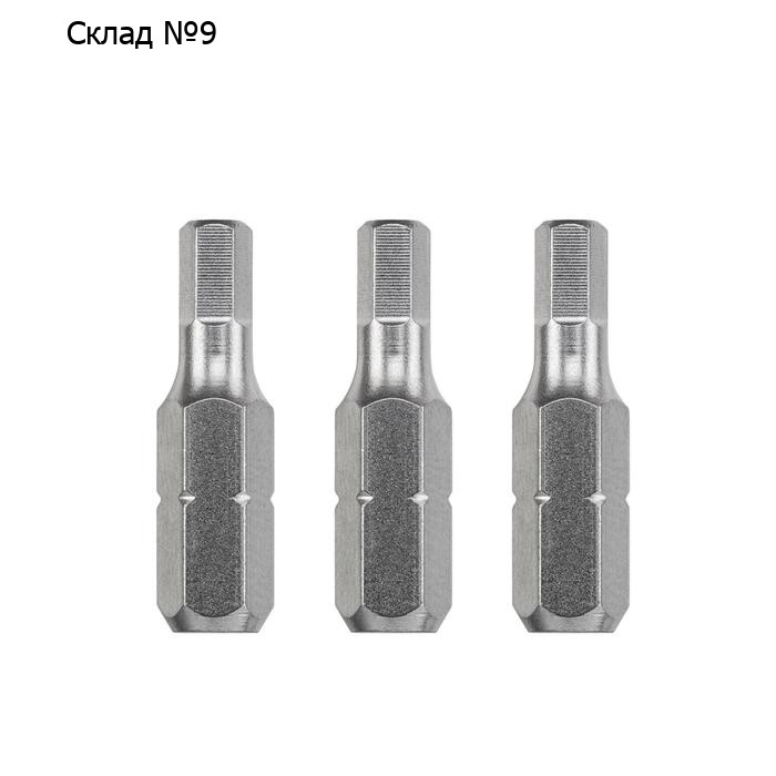 Бита KWB INDUSTRY, HEX6, сталь TQ60, 25 мм, 3 шт