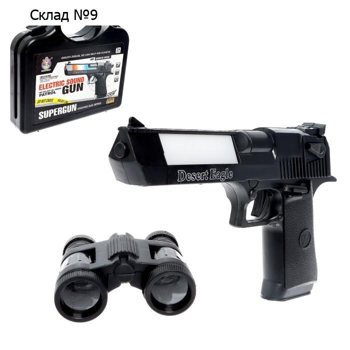 Пистолет Desert Eagle с биноклем, свет, звук, работает от батареек