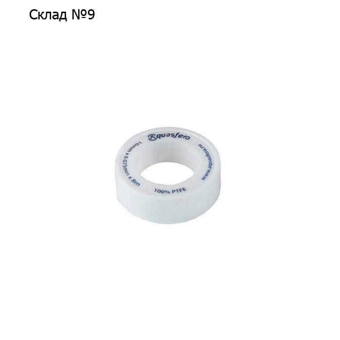 Лента ФУМ Aquasfera 6020-01 PTFE, для воды, 10 мм х 0,075 мм х 8 м