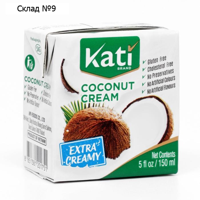 Кокосовый крем для приготовления блюд KATI, 85% мякоти, растительные жиры 24%, 150 мл