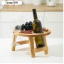 Столик - поднос для вина с менажницей и складными ножками Adelica, на 4 персоны, d=35×2,8 см, берёза