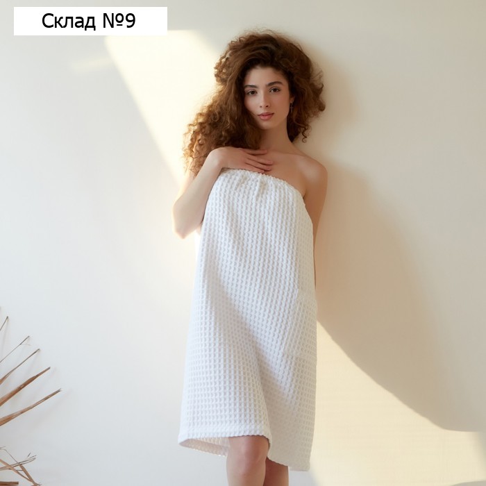 Парео вафельное банное Этель «Boho» 80*145 см. цв. белый, 100% хл, 290 г/м2