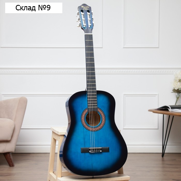 Гитара классическая Music Life GQD-H38Y, синяя, 97 см