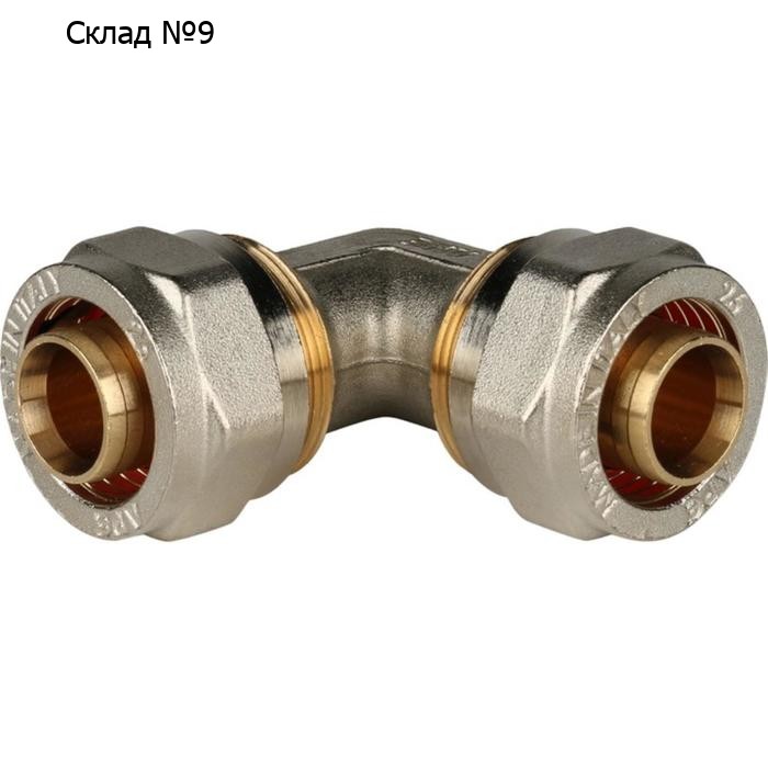 Угольник STOUT SFS-0003-002626, d=26 x 26 мм, 90°, для металлопластиковых труб, винтовой