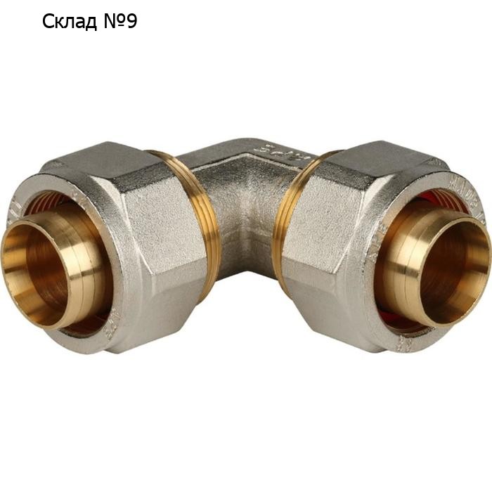 Угольник STOUT SFS-0003-003232, d=32 x 32 мм, 90°, для металлопластиковых труб, винтовой