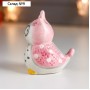 Сувенир керамика "Серая совушка с цветочками на розовых крыльях" 9,6х6,7х8,4 см