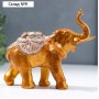 Сувенир полистоун "Африканский слон с цветком на попоне" под бронзу 12,5х7х14 см