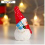 Сувенир керамика "Снеговичок в красном колпаке и шарфике, с подарком" 12х6х4,7 см