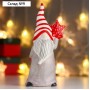 Сувенир керамика "Дед Мороз, серый кафтан, полосатый колпак, со звёздочкой" 16,5х6х6,5 см