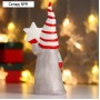 Сувенир керамика "Дед Мороз, серый кафтан, полосатый колпак, со звёздочкой" 16,5х6х6,5 см