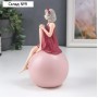 Сувенир полистоун "Девушка в розовом платье на шаре" 19х12х10 см