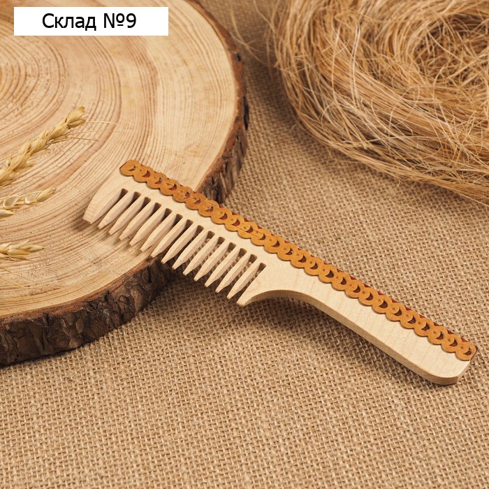 Расческа "Резьба", береста, 18,5х4,5 см